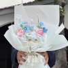 Bó Hoa Hồng Sáp Phối Cẩm Tú Cầu Xanh Lam