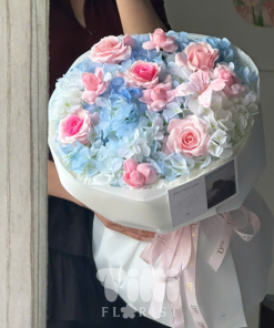 Bó Hoa Sáp Cẩm Tú Cầu Mix Hồng Garden Style