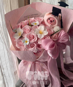 Bó Hoa Sáp Tốt Nghiệp Tone Hồng Pastel Mix Loppy