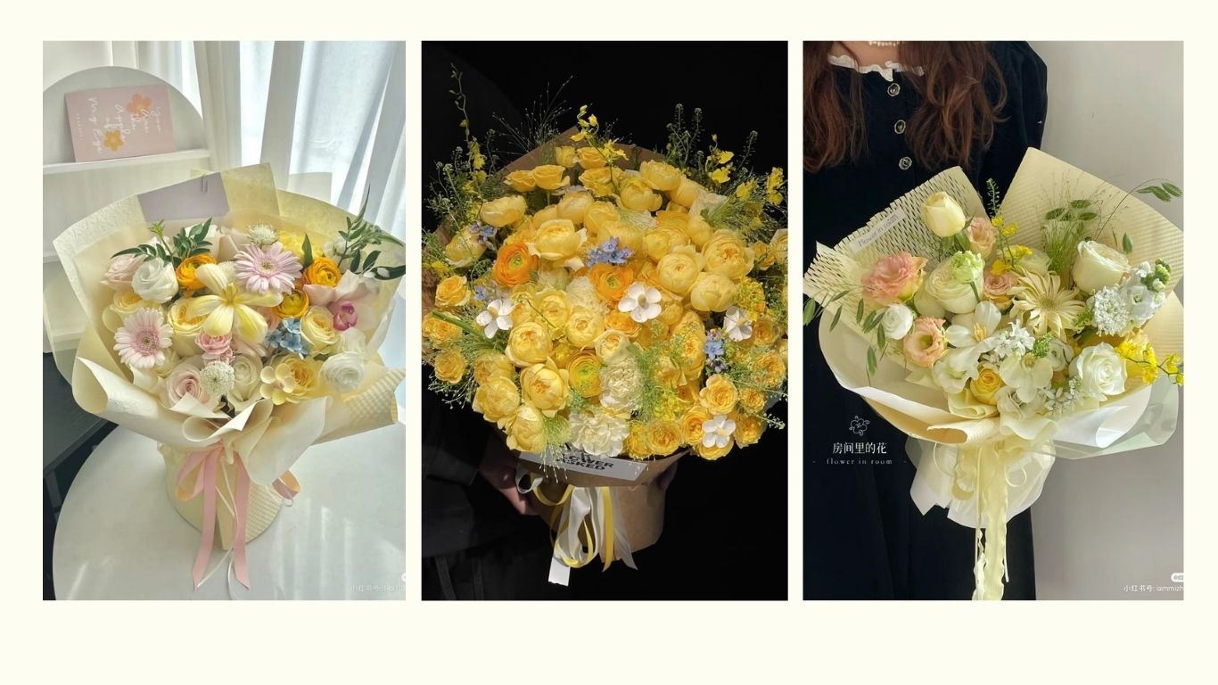 Bộ sưu tập các mẫu bó hoa sáp đẹp tươi sáng gồm tone màu vàng ấm áp và hồng phấn thanh lịch được thiết kế tỉ mỉ. Các bó hoa được bọc giấy gói cao cấp chuẩn phong cách Hàn Quốc, là món quà tặng hoa sáp nghệ thuật tuyệt vời cho các dịp sinh nhật, kỷ niệm và lễ Valentine.